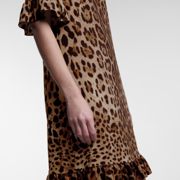 DOLCE&GABBANA Leopard-print cady minidress - Picture 3 of 9
